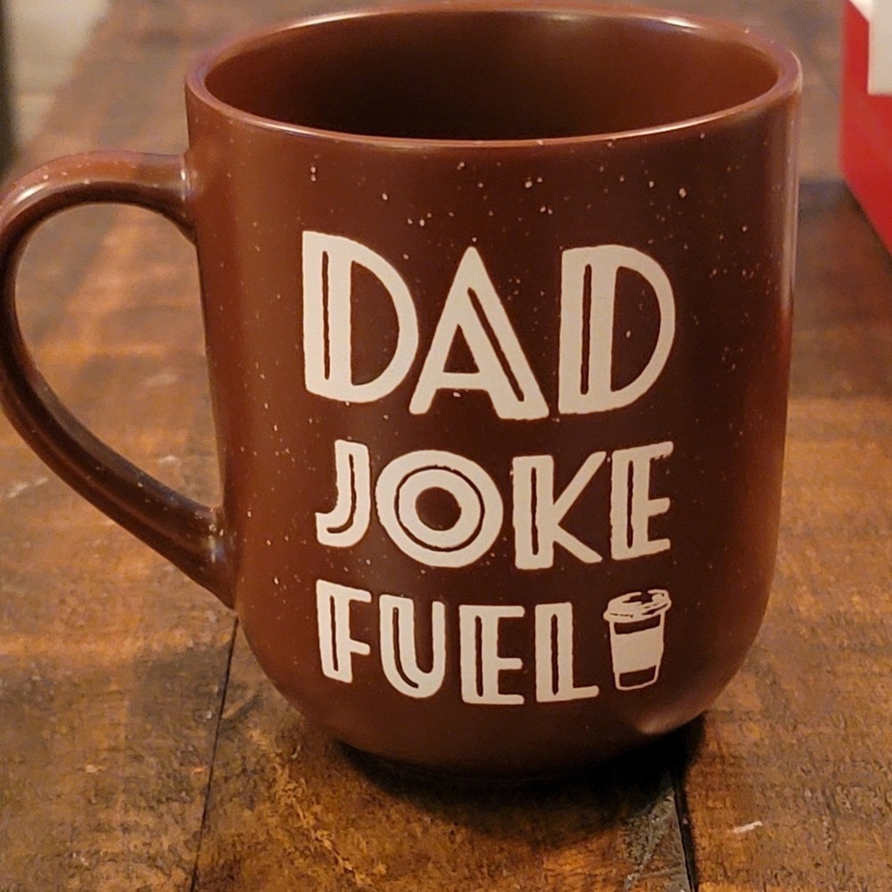 Coffee Mug Better Living Dad Joke Fuel  Mens OS Brown Excellent Speckled Ceramic